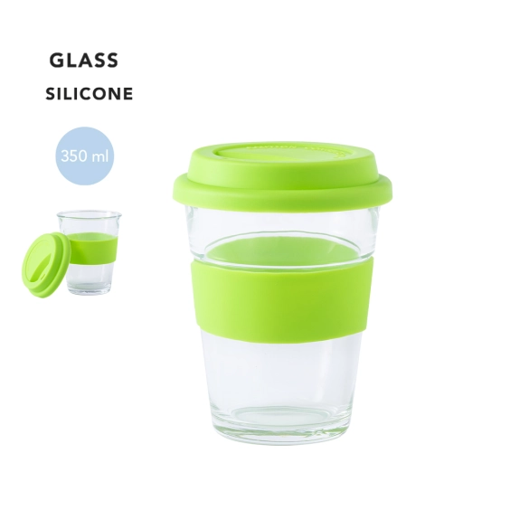 Gobelet en verre couvercle silicone 350ml "Mura"