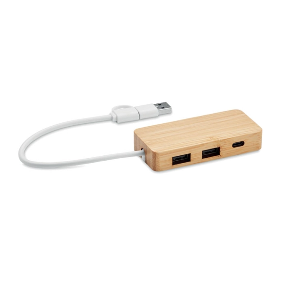 HUBBAM, Hub USB 3 ports en bambou