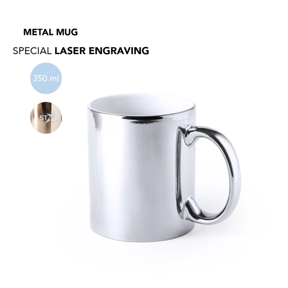 Mug céramique avec finition métal 350ml "Brossar"