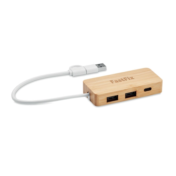 HUBBAM, Hub USB 3 ports en bambou