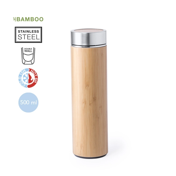 Bouteille thermos en bambou 500ml "Silaro"