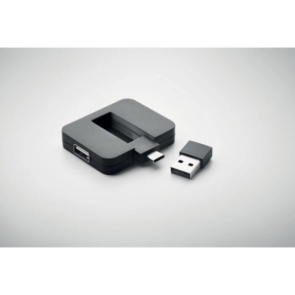 SQUARE-C, Hub USB 4 ports et câble 20cm