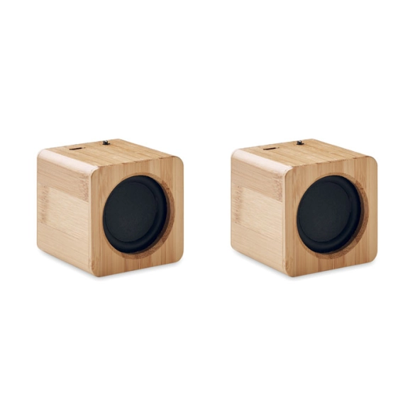 AUDIO SET, 2 haut parleurs sans fil bambou