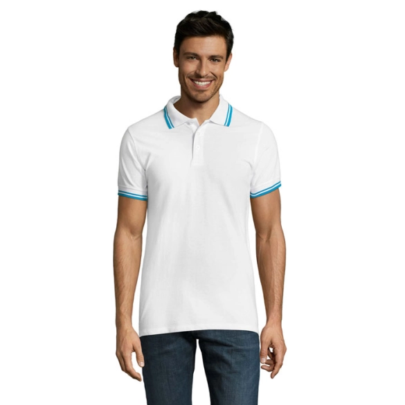 Polo homme avec liseré blanc 200gr "Cachan"