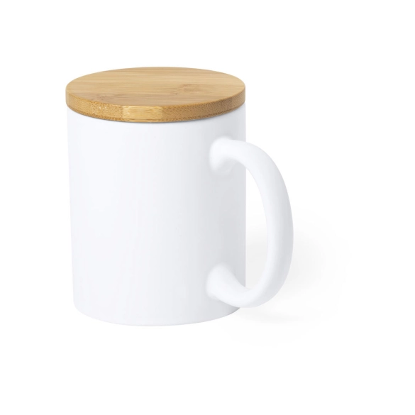 Mug céramique mate couvercle bambou 370ml "Faro"