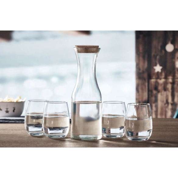 PICCA, Carafe en verre recyclé 1L