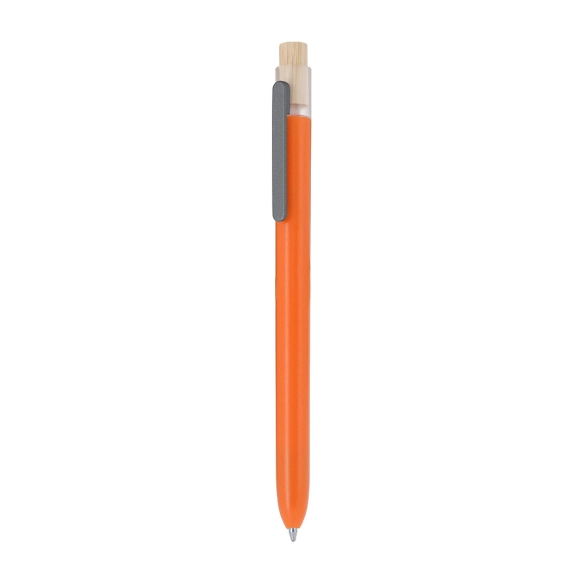 Stylo plastique recyclé et bouton bambou "Clasmen"