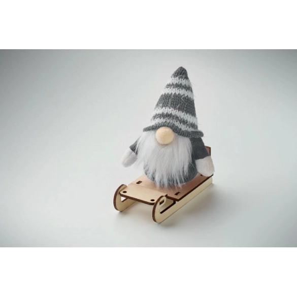 FROSTY SLEIGH, Lutin sur un traîneau en bois