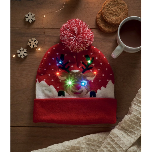 SHIMAS LIGHT, Bonnet de Noël tricoté avec LED