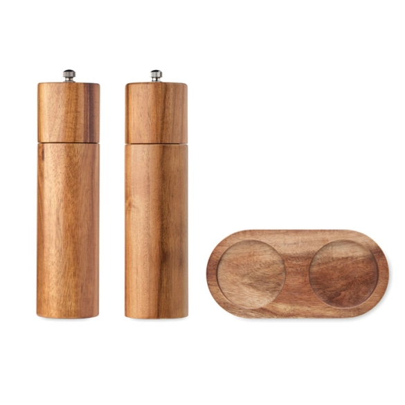 TUCCO SET, Moulin à sel et à poivre en acacia