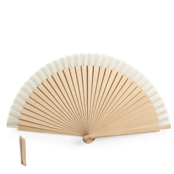 Éventail personnalisé en bois et coton "Odebert"