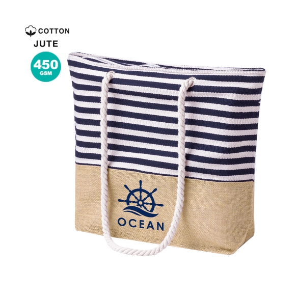 Sac de plage en jute et coton 450g Ivyx