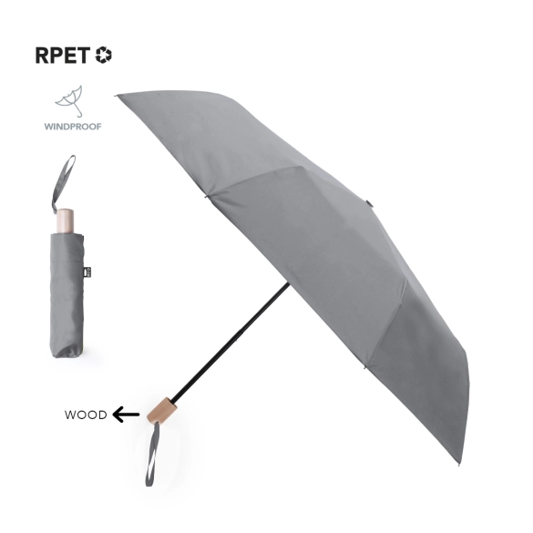 Parapluie pliable avec poignée bois Ø95cm "Pulsal"