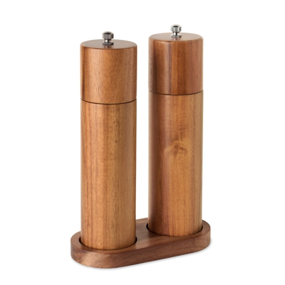 TUCCO SET, Moulin à sel et à poivre en acacia