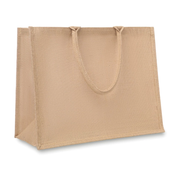 Sac cabas publicitaire en jute avec soufflet "Hero"