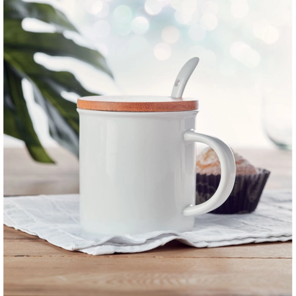 Mug porcelaine avec cuillère 380ml "Kridy"