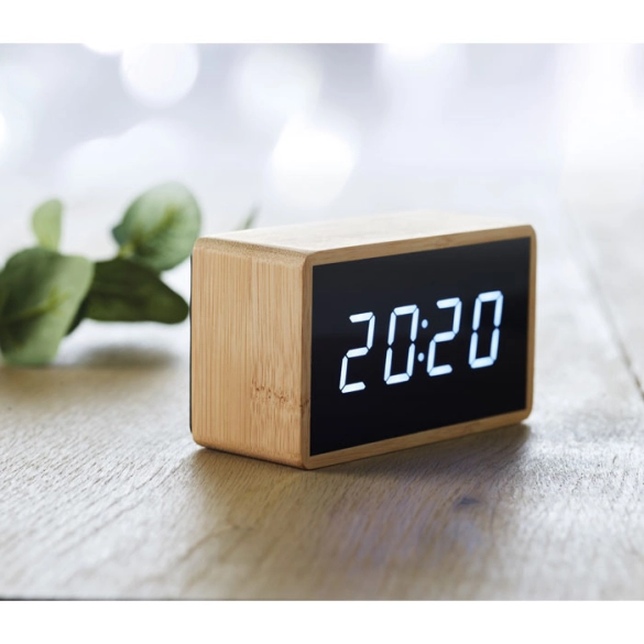 MIRI CLOCK, Réveil LED boîtier en bambou