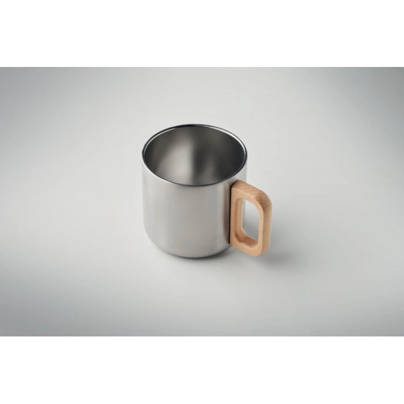 Mug double paroi avec poignée bois 350ml "Isolde"