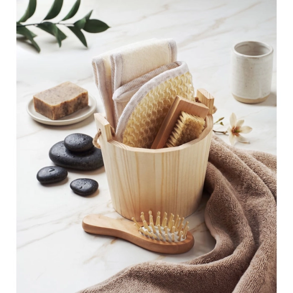 SELFCARE, Coffret de bain baquet en bois