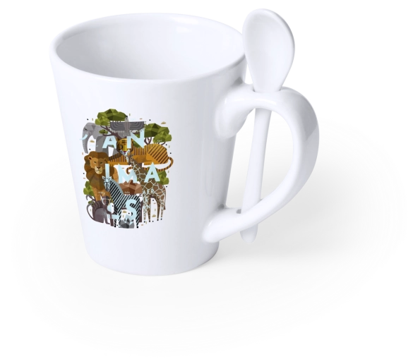 Mug avec cuillère pour sublimation 350ml "Branpa"