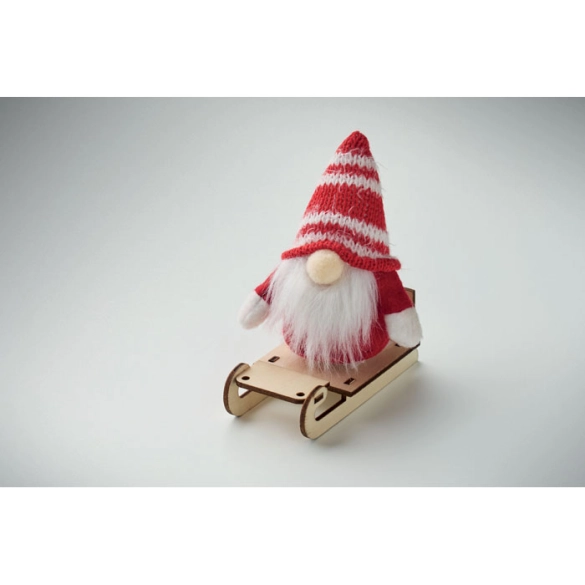 FROSTY SLEIGH, Lutin sur un traîneau en bois