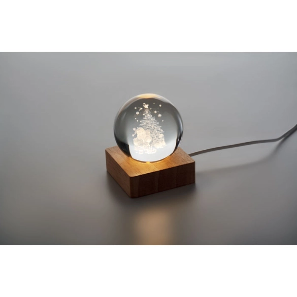 SANTA LIGHT, Boule de Noël verre avec LED