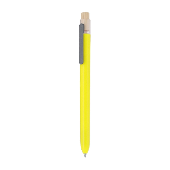 Stylo plastique recyclé et bouton bambou "Clasmen"