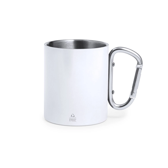 Tasse inox recyclé anse mousqueton 300ml "Trona"