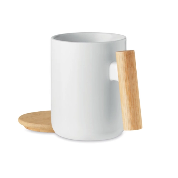 Mug porcelaine et poignée bambou 380ml "Conbaro"